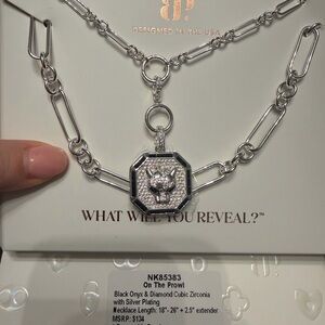 On The Prowl Silver-Plated Necklace with Black Onyx Accent